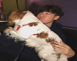 He is an animal lover and very fond of dogs.